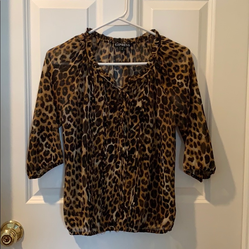 Express Tie in the front leopard print top